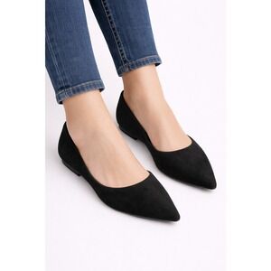 Sam Edelman D'Orsay Flats Women's 9M Black Suede Pointed Toe‎ Slip On